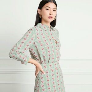 Hill House The James Shirt Blouse Trailing Vines NWT Sz XS